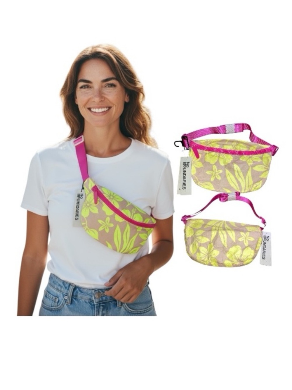 No Boundaries Vibrant Floral Wipeable Fanny Pack Crossbody Bag
